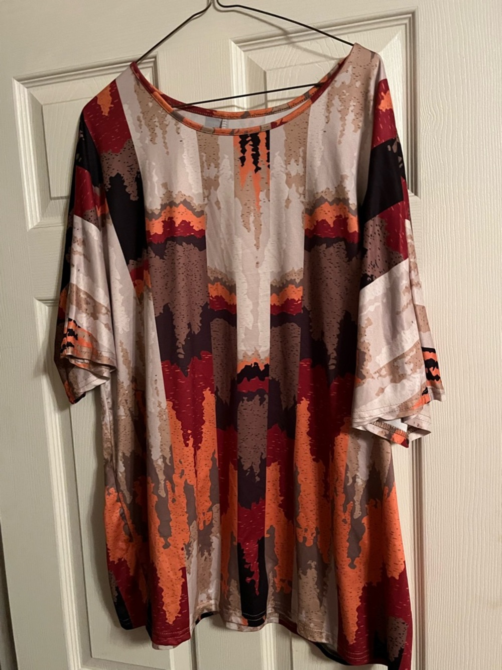 SHEIN Multi-Color Abstract Print Short Sleeve Tee
